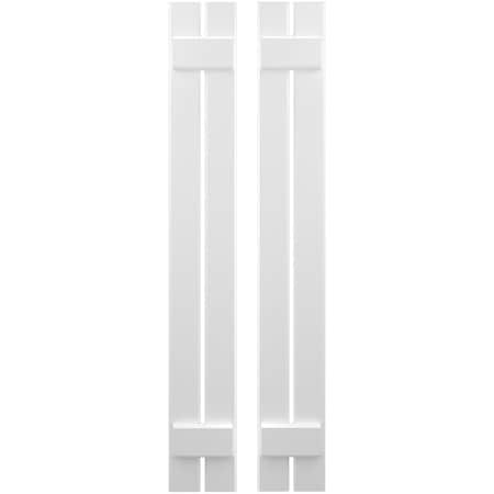 Ekena Millwork Americraft 2-Board, 2 Batten Exterior Real Wood Spaced Board-n-Batten Shutters, ARW101SB207X47WHH, PR ARW101SB207X47WHH